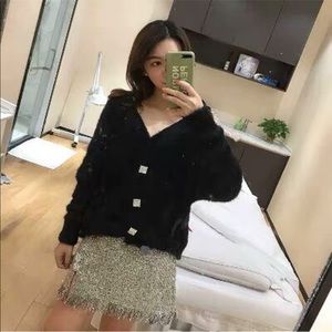 Cardigan & tweed skirt set